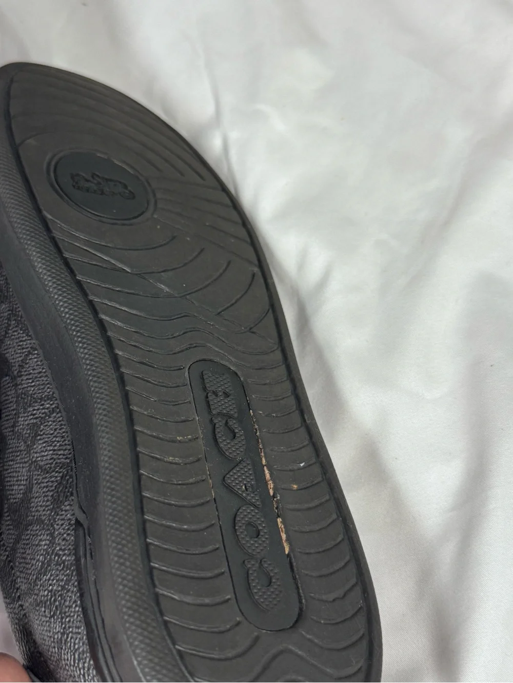 Coach Women’s 8.5 Black Signature Logo Low Top Sneakers Lace Up Shoes - Unisex